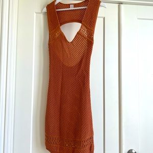 Burnt orange sundress with open back